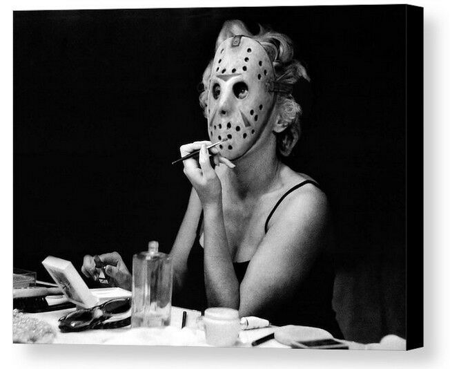 Framed Marilyn Monroe Friday The 13th Jason Mask 9X11 Print odd weird goth