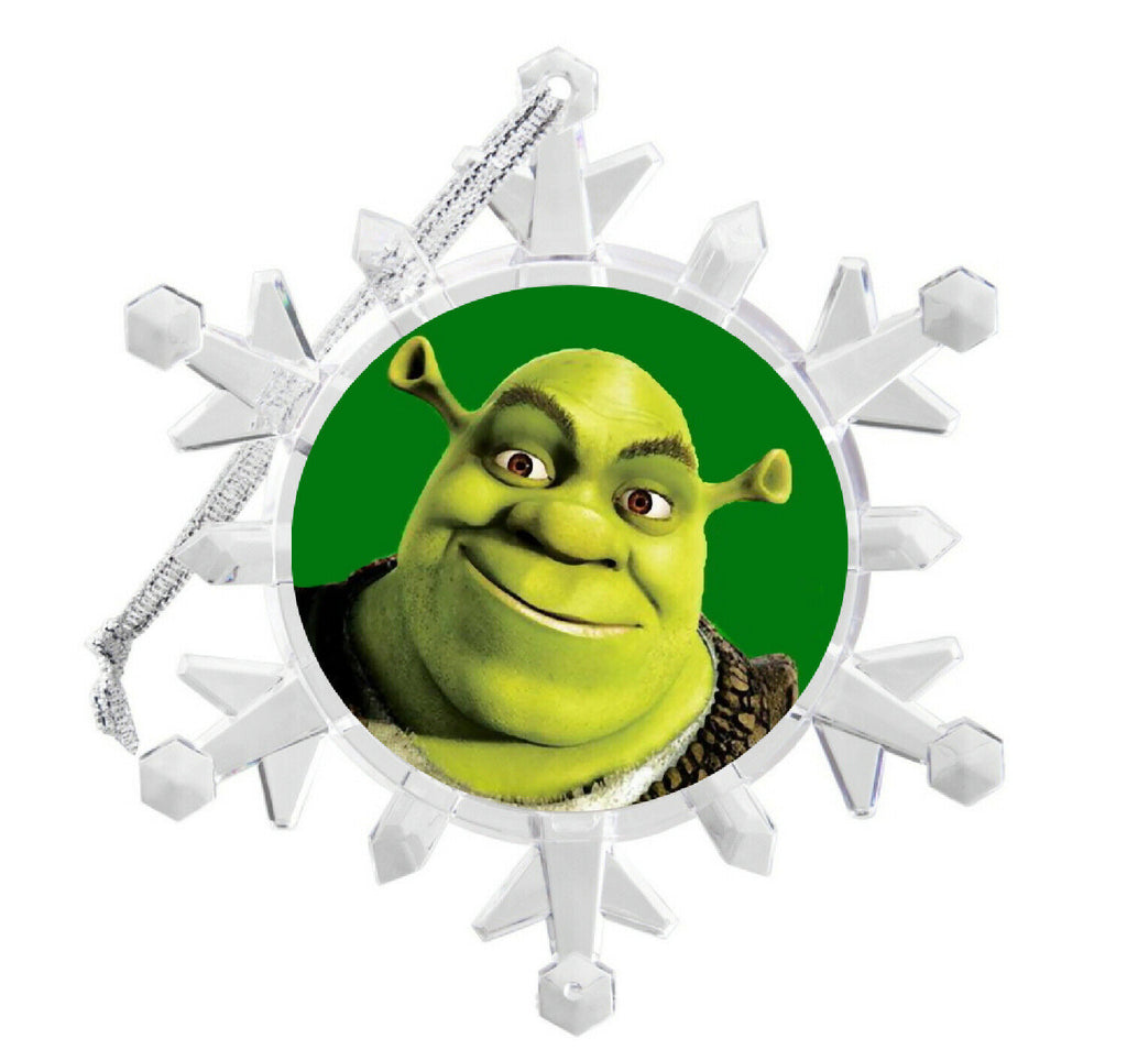 Shrek Snowflake Multi Colored Blinking Light Holiday Christmas Tree Ornament