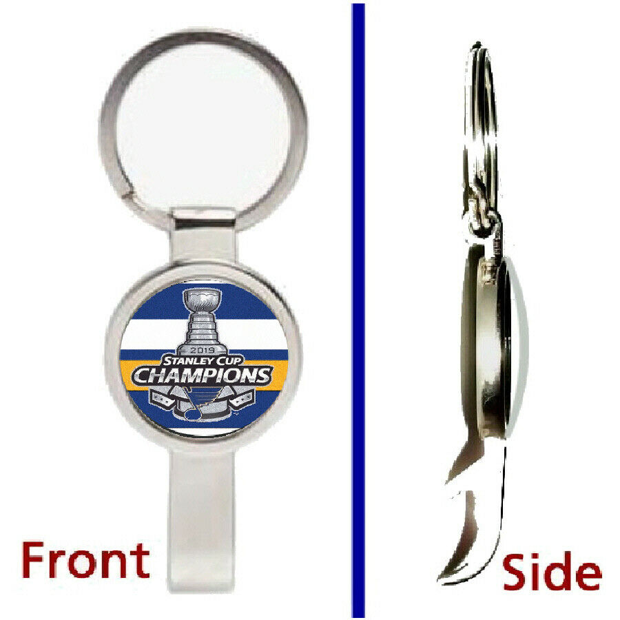 St. Louis Blues Stanley Cup Champs Pendant Keychain silver secret bottle opener