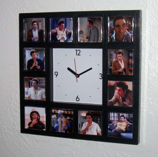 Seinfeld Cosmo Kramer promo Clock with 12 pictures Sienfeld Michael Richards