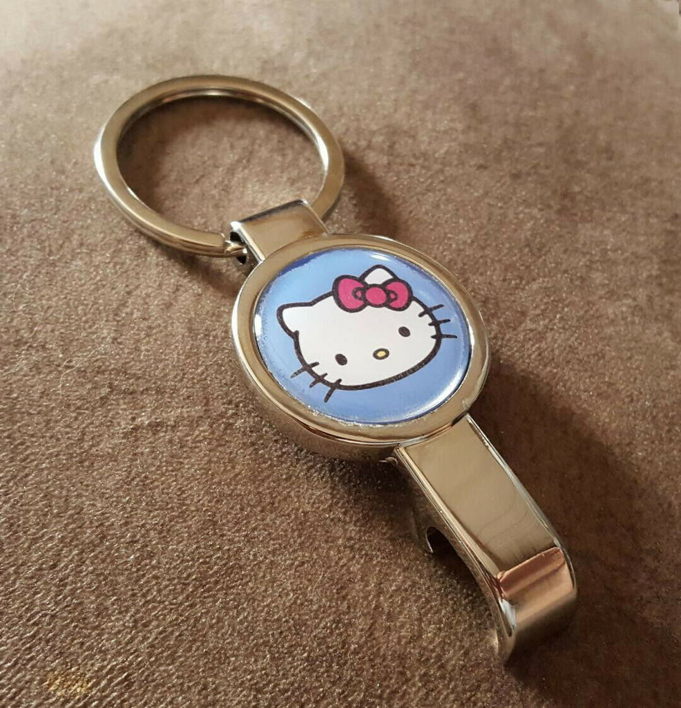 Hello Kitty Pennant or Keychain silver tone secret bottle opener