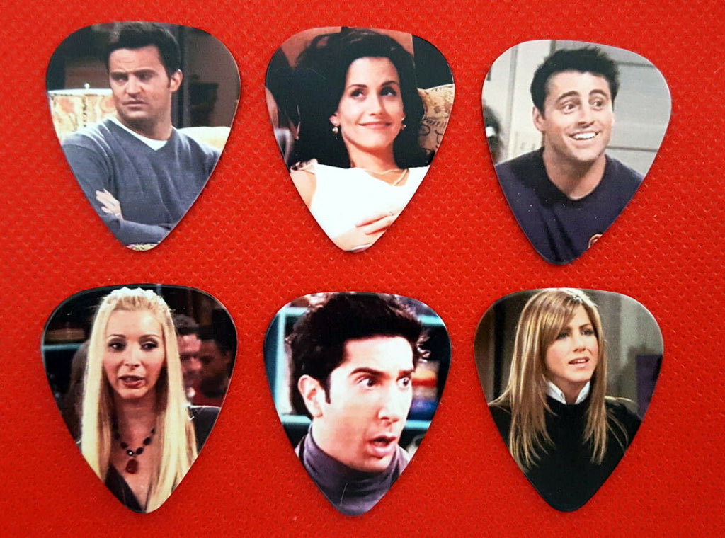 Full Set Friends TV Show Guitar Pick Pic Ross Rachel Phoebe Joey Monica Chandler