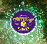LSU Football National Champions Lit Snowflake Holiday Christmas Tree Ornament