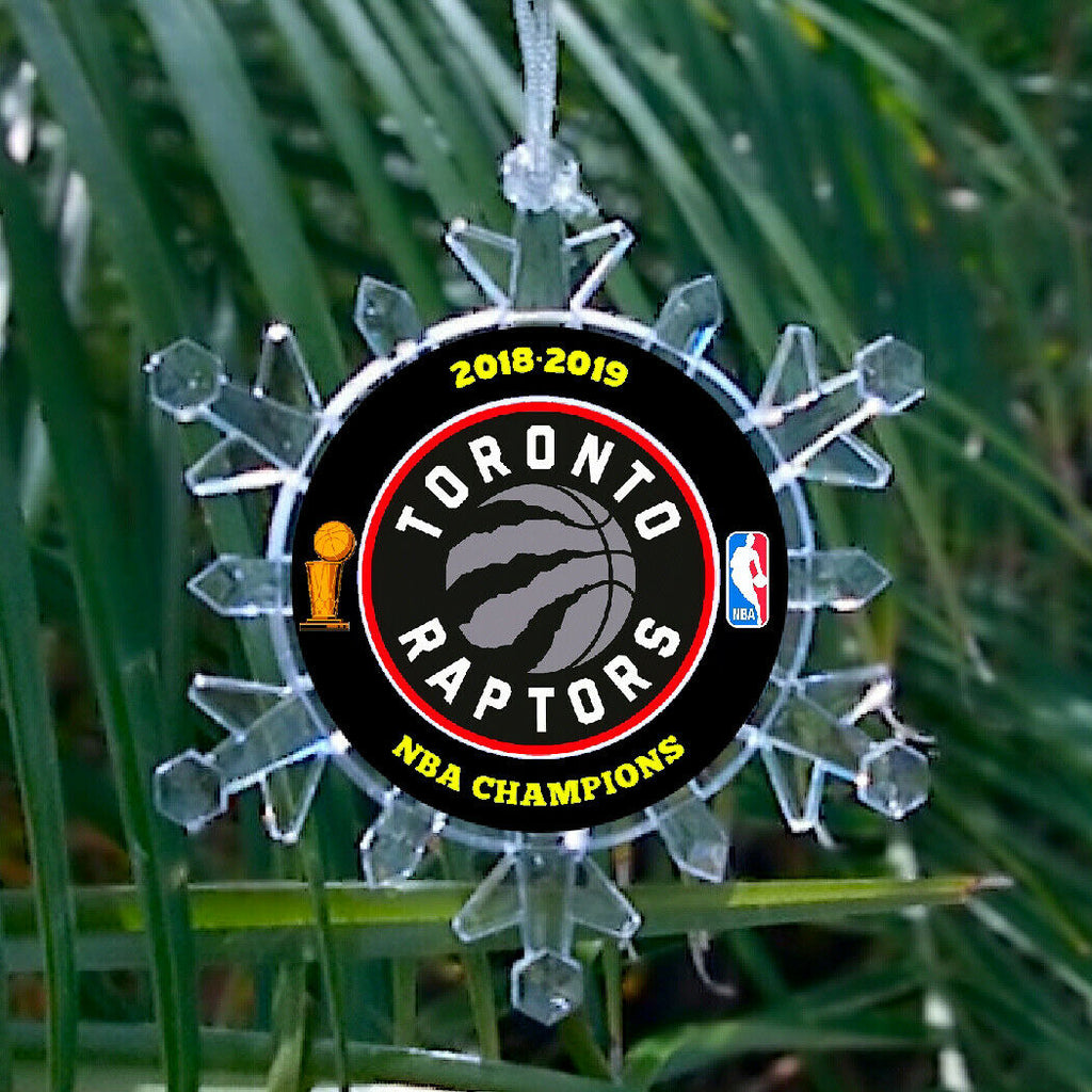Toronto Raptors 2019 Champions Snowflake Blinks Holiday Christmas Tree Ornament