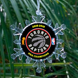 Toronto Raptors 2019 Champions Snowflake Blinks Holiday Christmas Tree Ornament