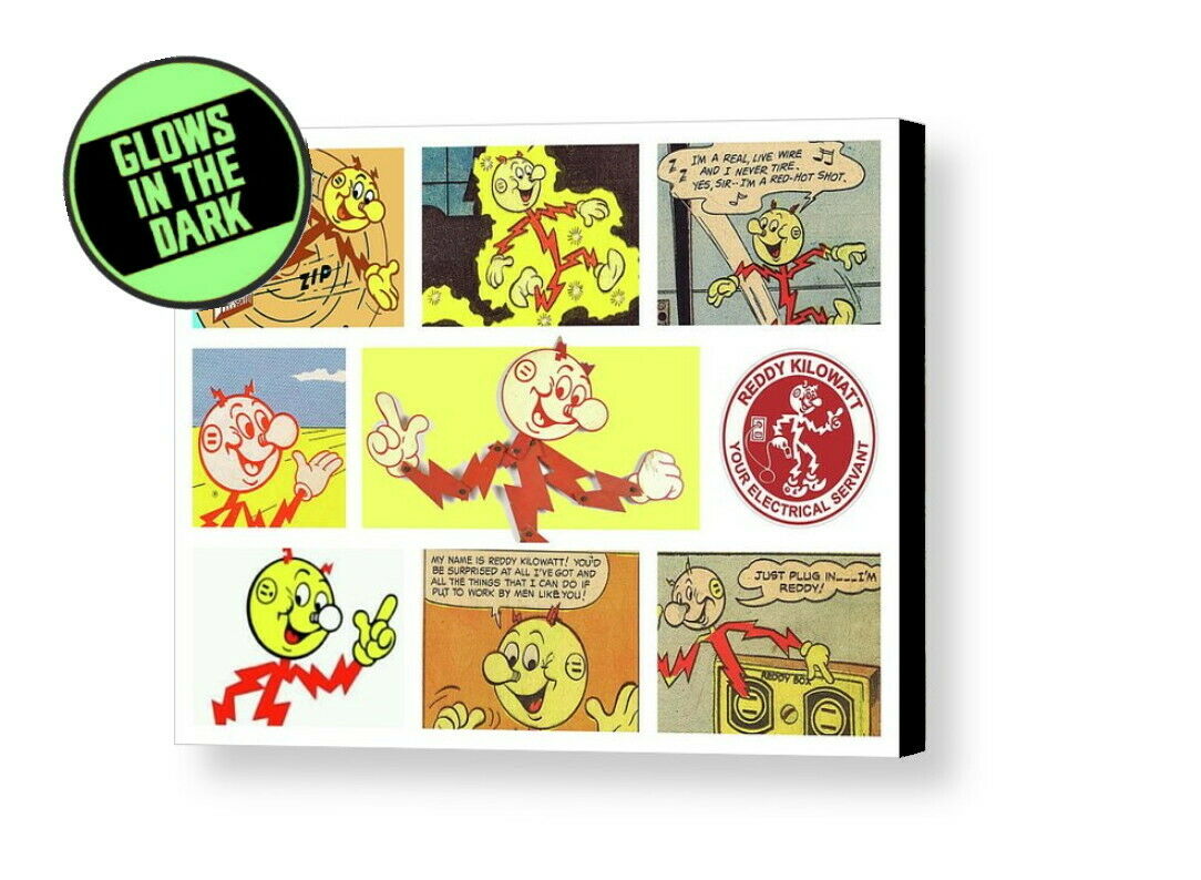 Framed Reddy Kilowatt Glow-In-The-Dark Collage Display Numbered Limited Edition