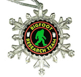 Yeti Bigfoot Sasquatch Research Snowflake Light Holiday Christmas Tree Ornament