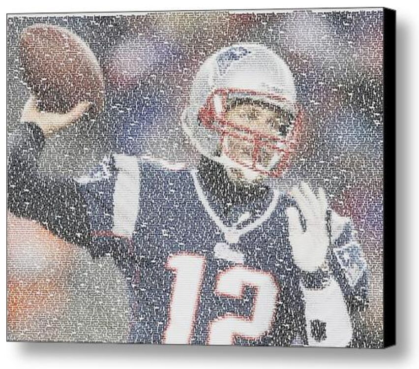 New England Patriots Tom Brady Quotes Mosaic Framed Limited Edition Art w/COA