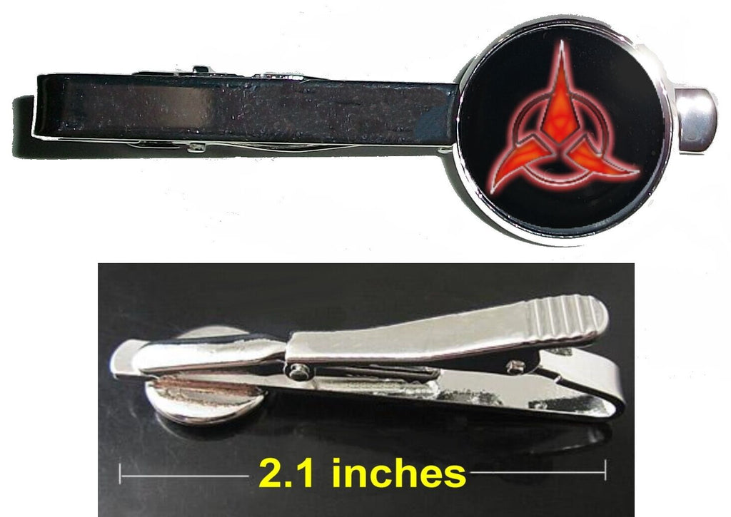 Star Trek Klingon Tie Clip Clasp Bar Slide Silver Metal Shiny
