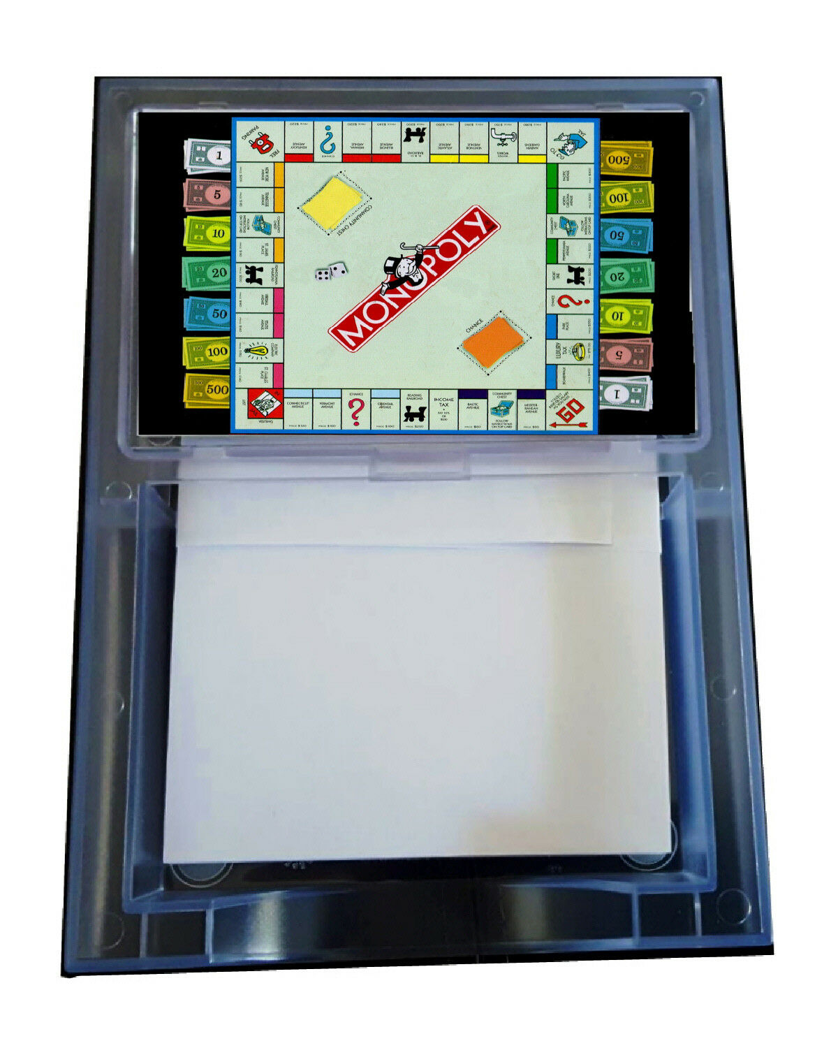 Monopoly Notepad Monopoly Board and Money Note Pad Memo Holder – Final Score Products
