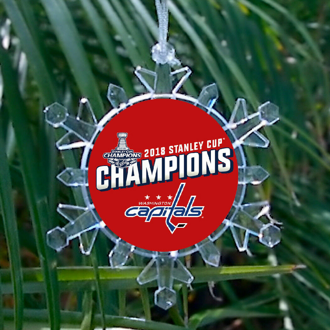 Washington Capitals Stanley Cup Champs Snowflake Holiday Christmas Tree Ornament