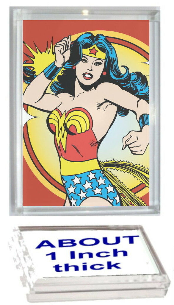 Wonder Woman Acrylic Executive Display Piece or Desk Top Paperweight