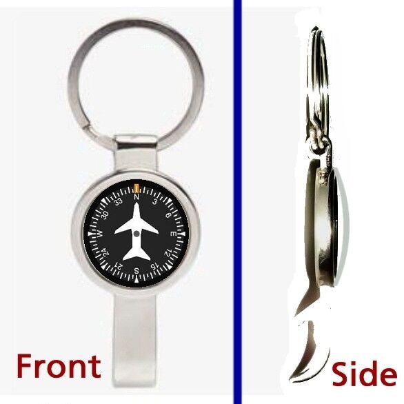 Airplane Airline Pilot Cockpit Gauge Pennant Keychain secret bottle opener