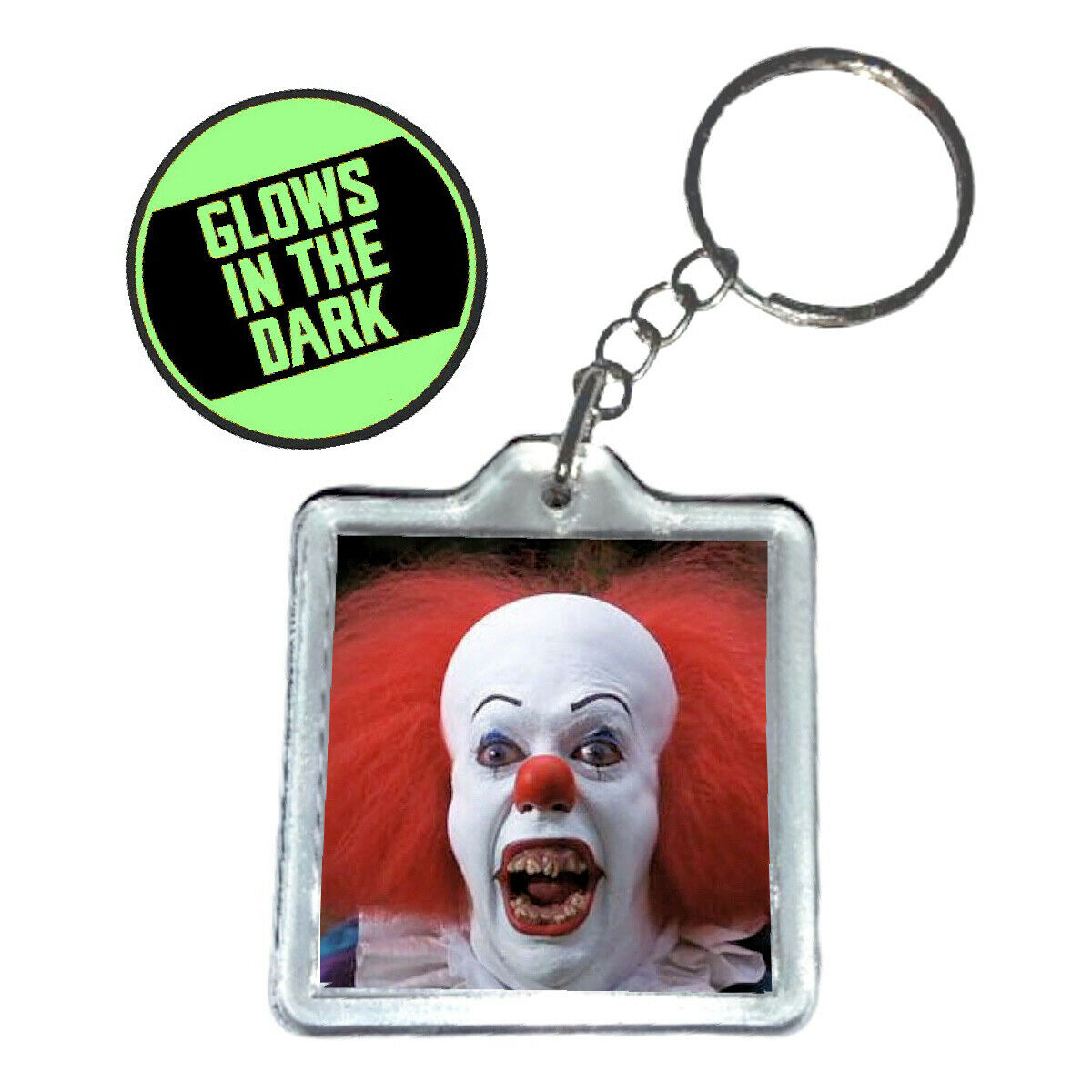 Pennywise IT Horror Scary Clown Glow in the dark Key chain keyring