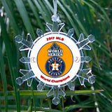 Houston Astros 2017 World Series Snowflake Holiday Christmas Tree Ornament