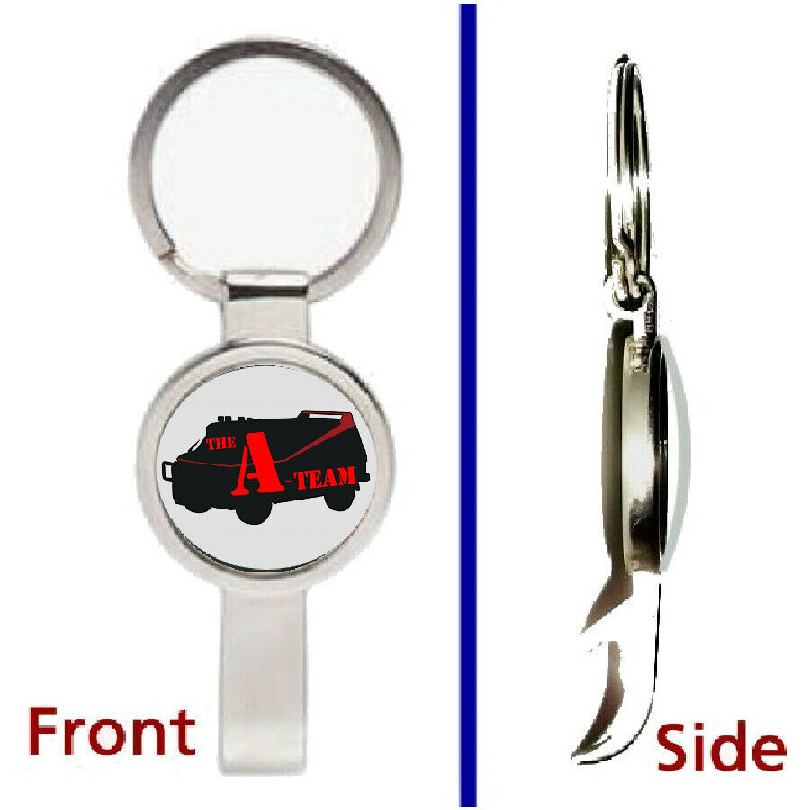 The A-Team Van TV Show Pendant or Keychain silver tone secret bottle opener