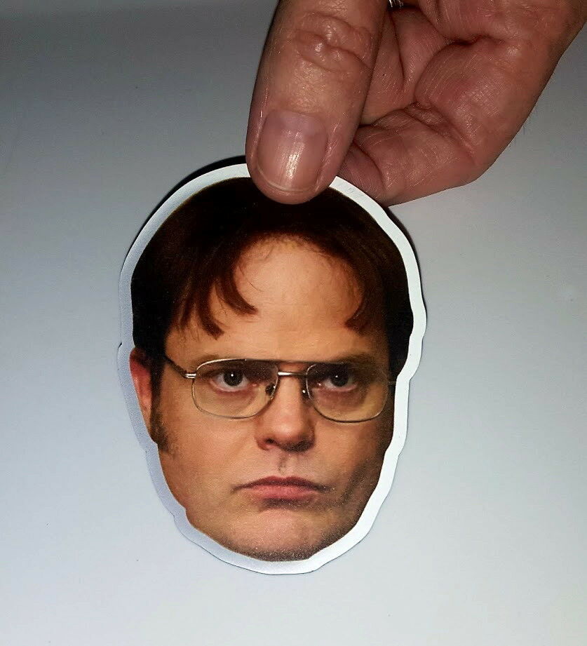 Die Cut Dwight Schrute The Office TV Show Face magnet 3X2 inches