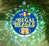 Three's Company The Regal Beagle Snowflake lit Holiday Christmas Tree Ornament