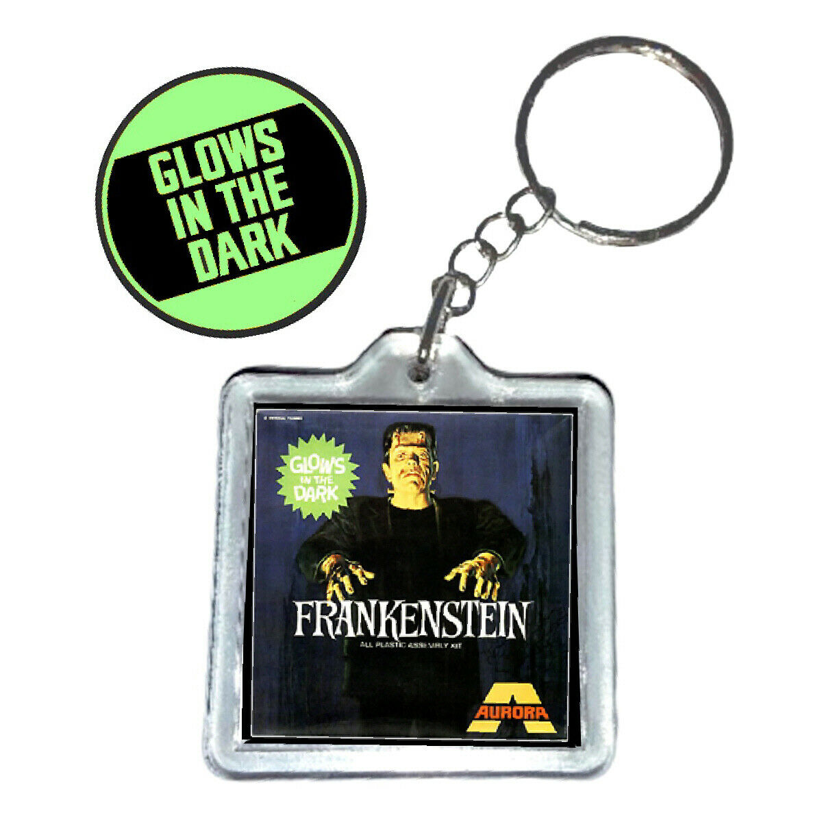 Frankenstein Aurora Monsters Model Kit Glow in the dark Key chain keyring