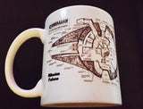 Star Wars Millennium Falcon Blueprint Plans Han Solo Mods Coffee Tea Mug