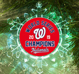 Washington Nationals World Series Snowflake Lit Holiday Christmas Tree Ornament