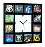 classic historic Route 66 sign Clock with 12 Rt. Sixty Six signs