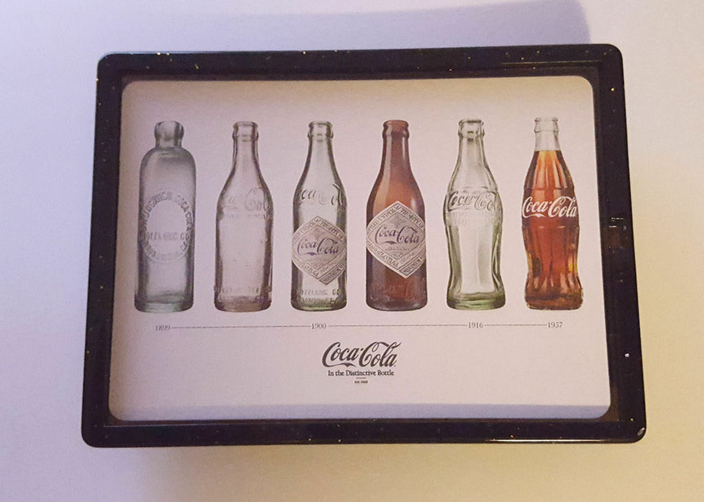 History of Coca-Cola Coke Bottle Magnet Framed with stand 4X3 inch