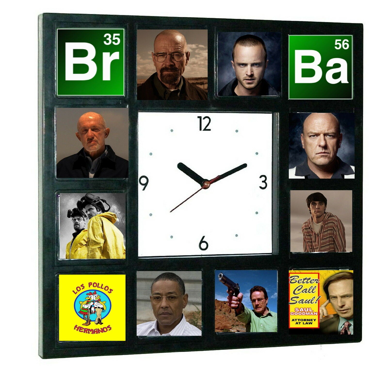 Breaking Bad Heisenberg Jesse Walter White Hank Saul Mike Clock with 12 pictures