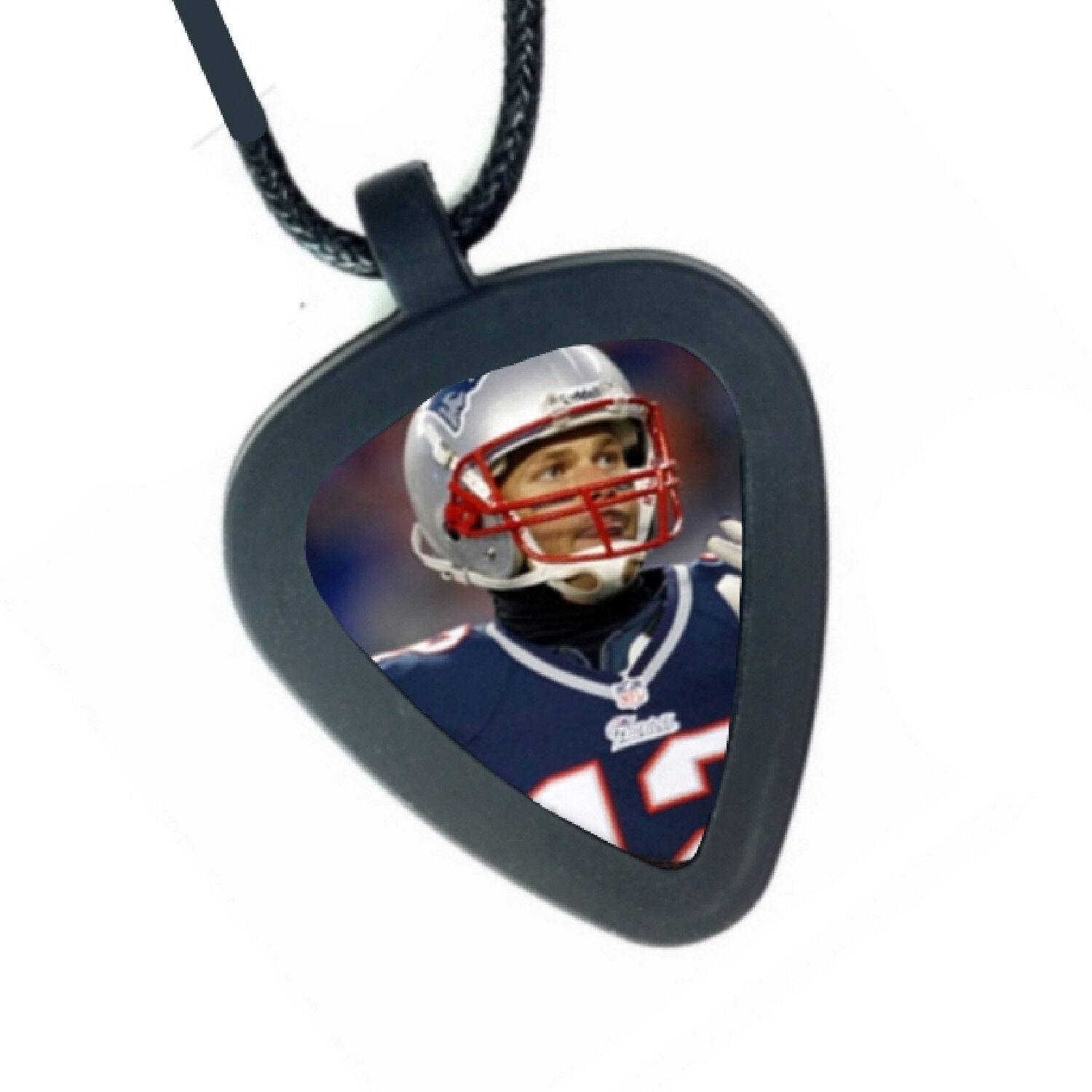 Tom Brady New England Patriots Pickbandz Mens Womens Real Guitar Pick Necklace
