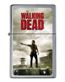 The Walking Dead Rick Grimes Flip Top Lighter Brushed Chrome with Vinyl Image.