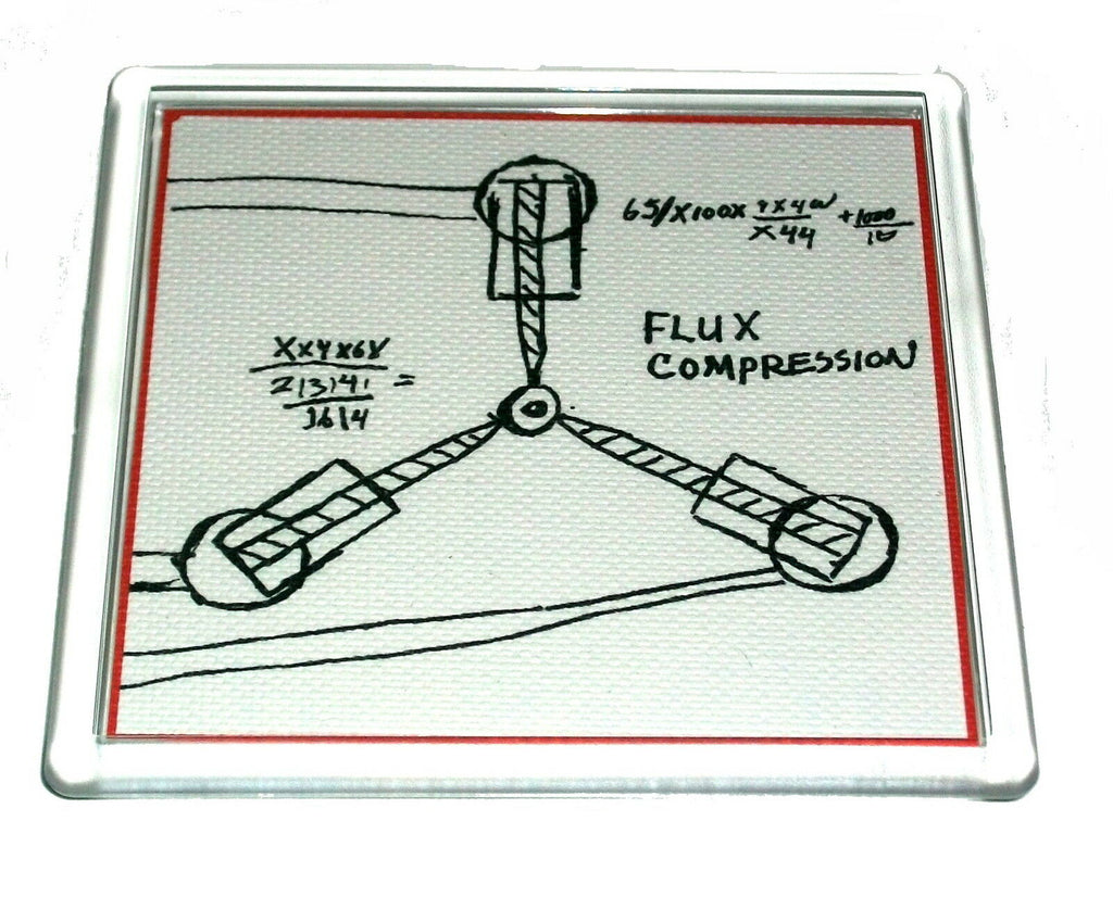 Back to the Future Flux Capacitor drawing prop Coaster 4 X 4 inches