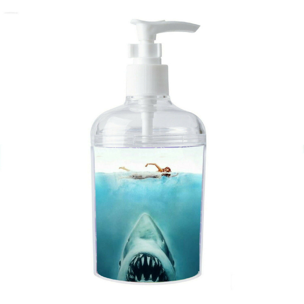 Jaws shark movie Soap / Hand Sani. Refillable Dispenser Not just a label!