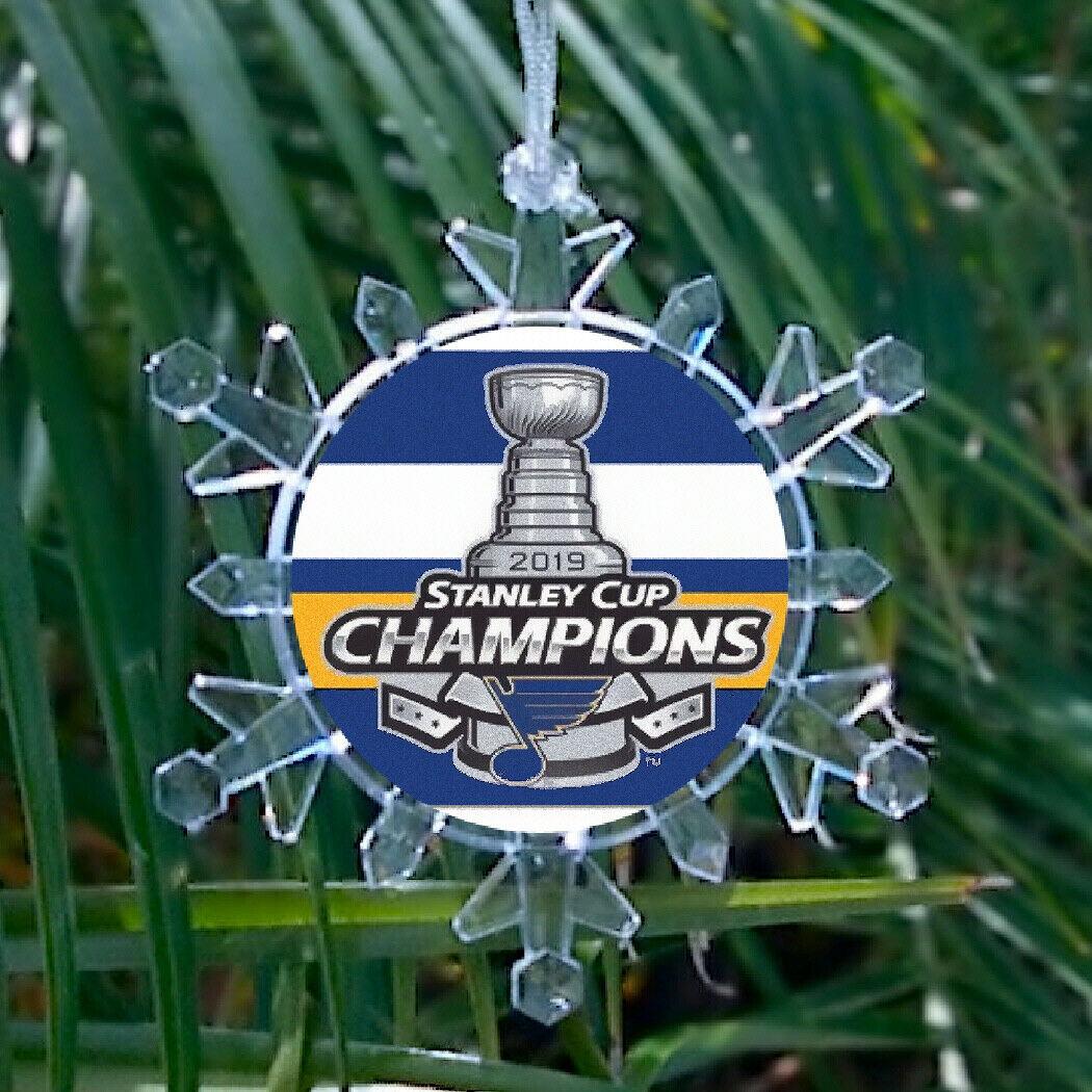 St. Louis Blues Stanley Cup Champs Lit Snowflake Holiday Christmas Tree Ornament