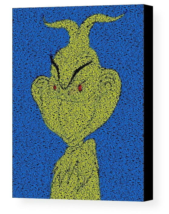 How The Grinch Stole Christmas Song Lyrics Mosaic Framed Print Limited Edition