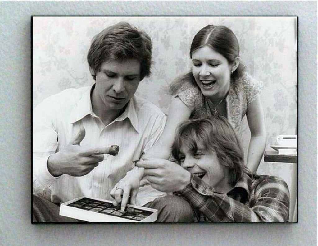 Rare Framed fun Star Wars Luke Leia Han in box of Chocolates Photo. Giclée Print