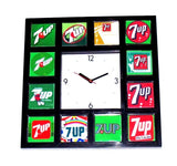 History of 7-UP UnCola soda pop Clock with 12 classic images Un Cola