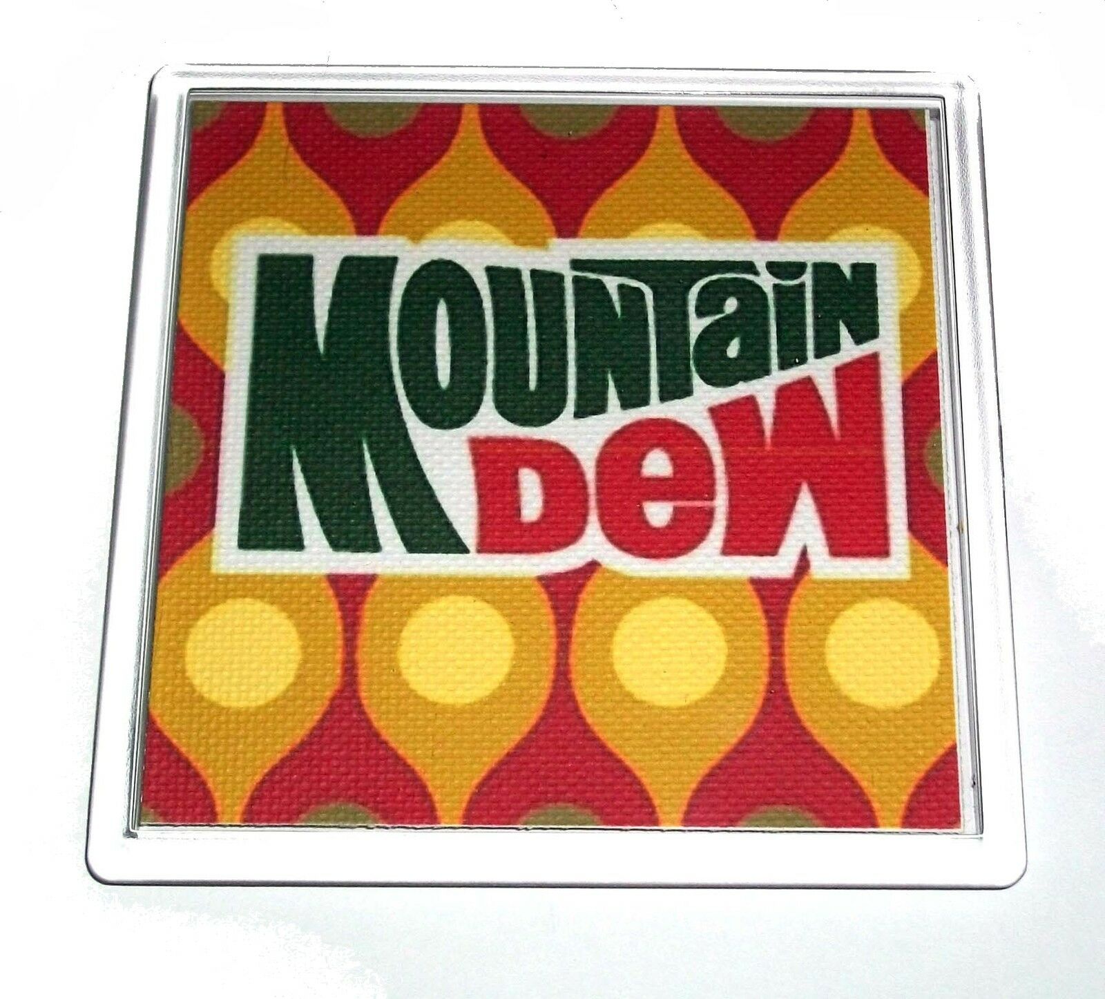 classic 1970s Mountain Mt. Dew Coaster or Change Tray