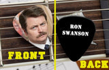 Set of 3  Parks and Recreation Rec Ron Swanson premium Promo Guitar Pick Pic