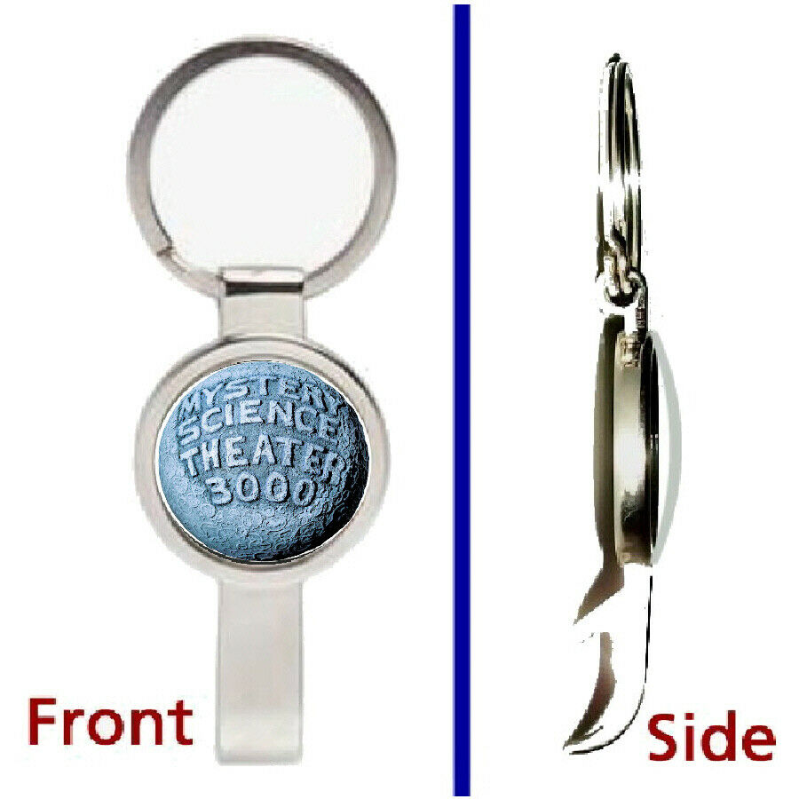 Mystery Science Theater 3000 Pendant or Keychain silver secret bottle opener