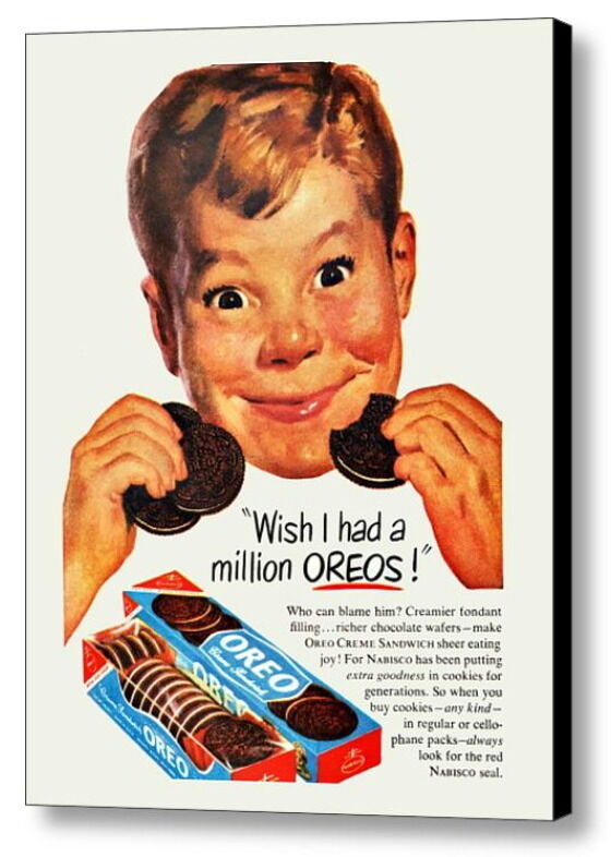 Oreos Oreo Cookies Framed Vintage Restored Magazine Ad