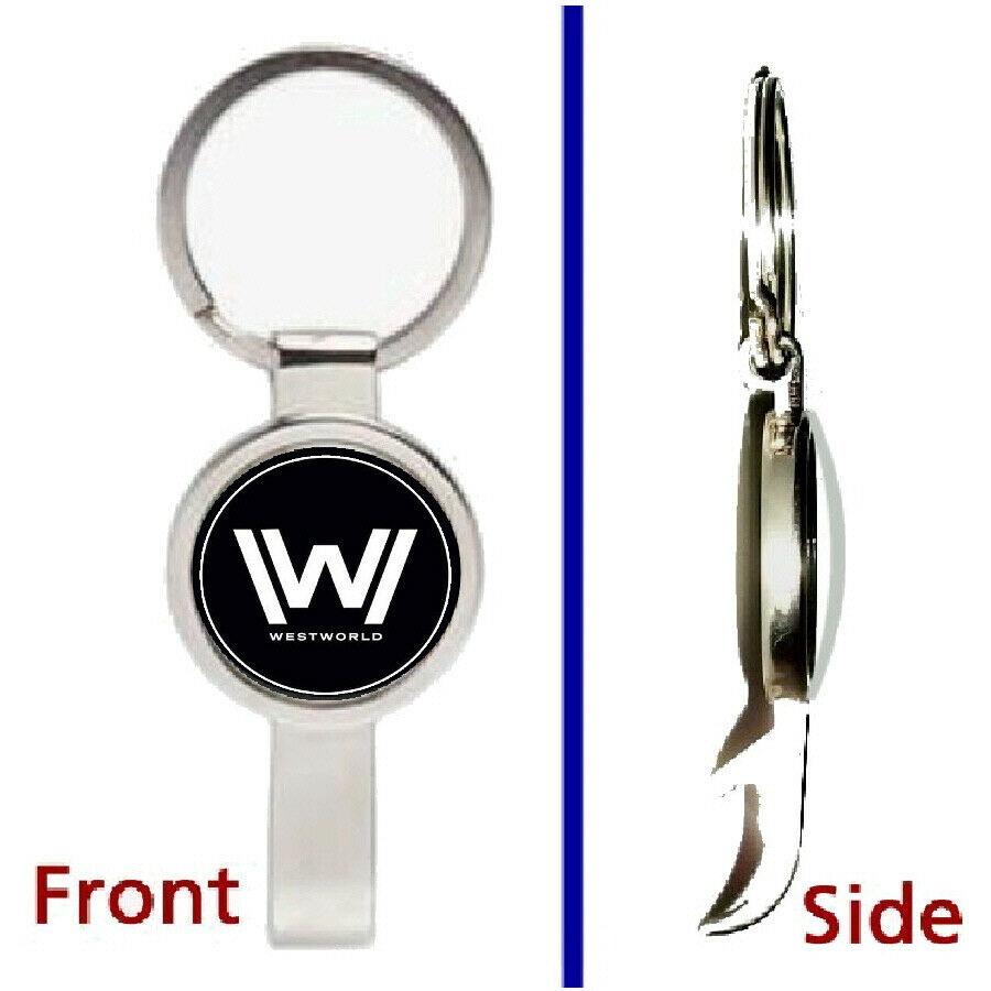 Westworld TV Show Pendant or Keychain silver tone secret bottle opener