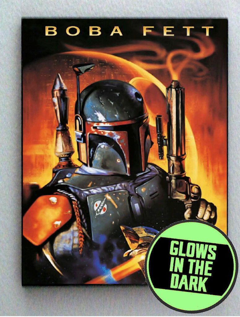 Star Wars Boba Fett Glow In The Dark Framed Cool Art Mini Poster