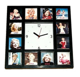 Marilyn Monroe faces through the years 1946-1964 Clock with 12 pictures