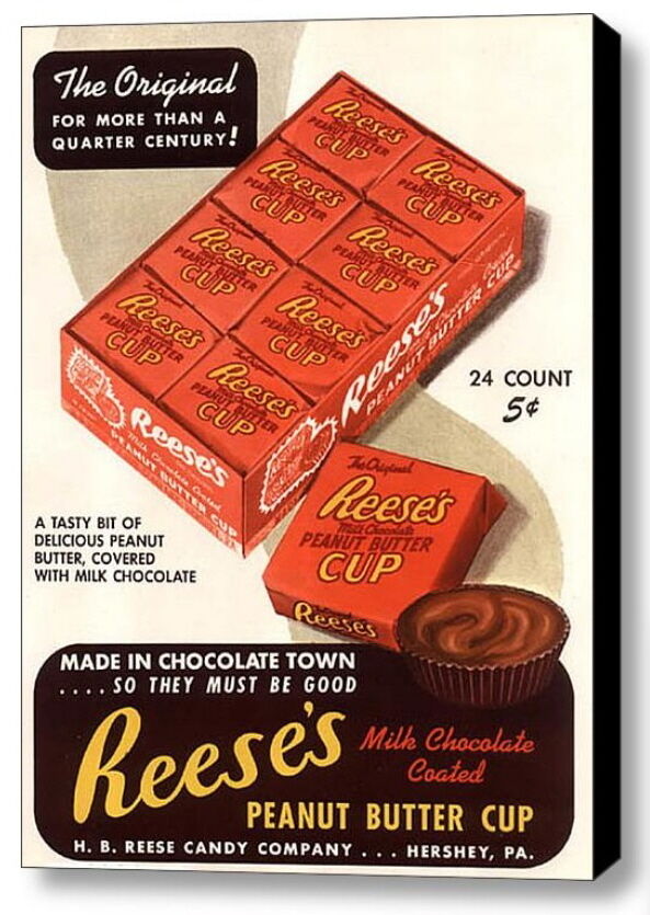 Framed Reese's Peanut Butter Cups Vintage Ad Art Print Limited Edition with COA