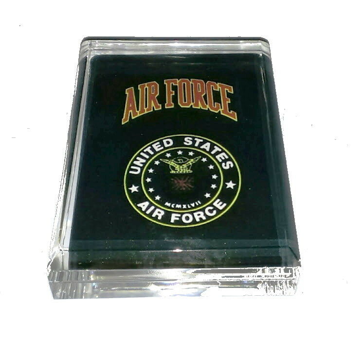 USAF Air Force Acrylic Executive Display Piece or Desk Top Paperweight
