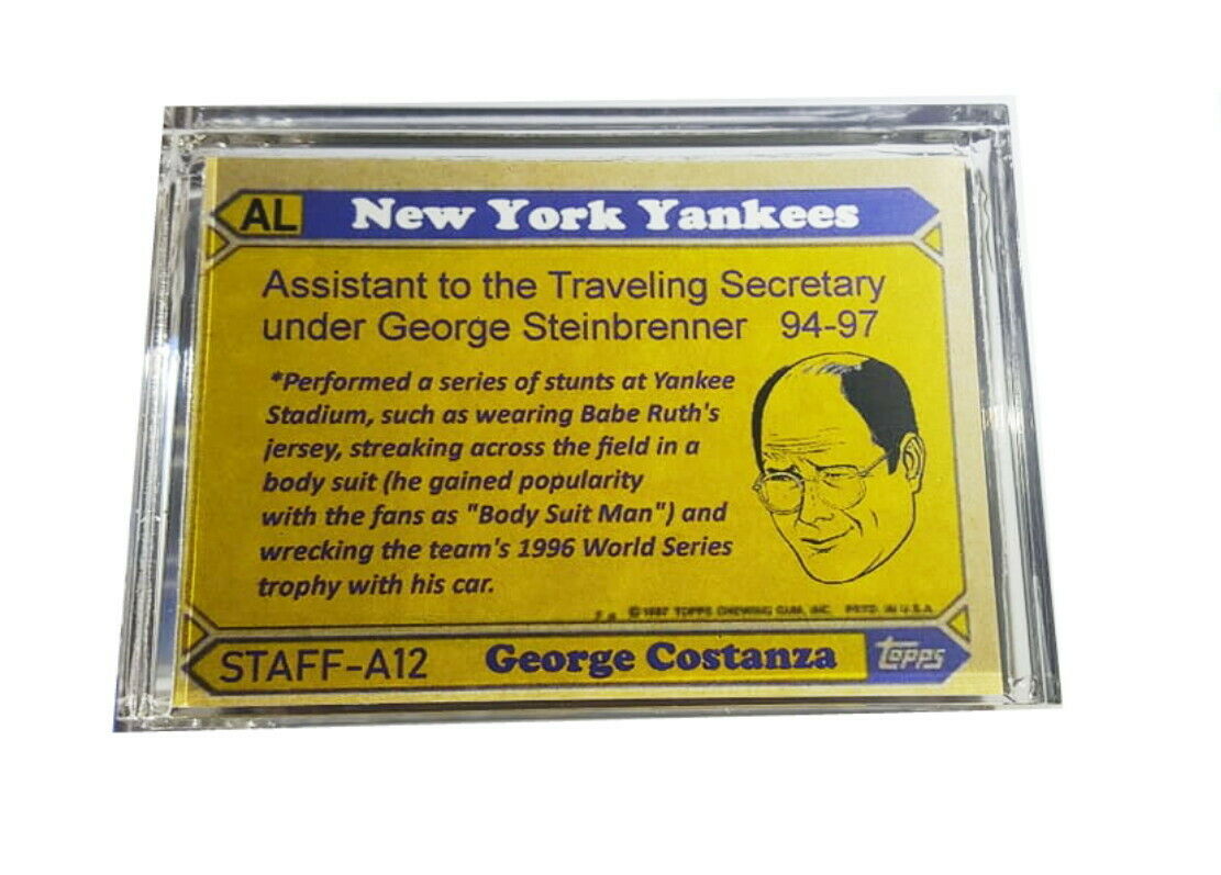 Acrylic George Costanza Seinfeld Derek Jeter Bernie Williams Card