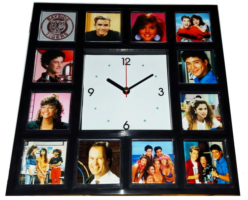 Saved By The Bell Zack Kelly Slater Screech Lisa Jessie Clock with 12 pictures