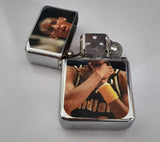 Indiana Pacers Reggie Miller Choke Flip Top Lighter Brushed Chrome with Vinyl