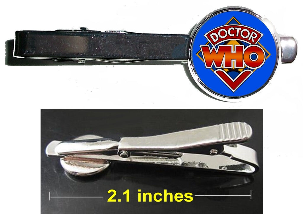 Dr. Who Tie Clip Clasp Bar Slide Silver Metal Shiny