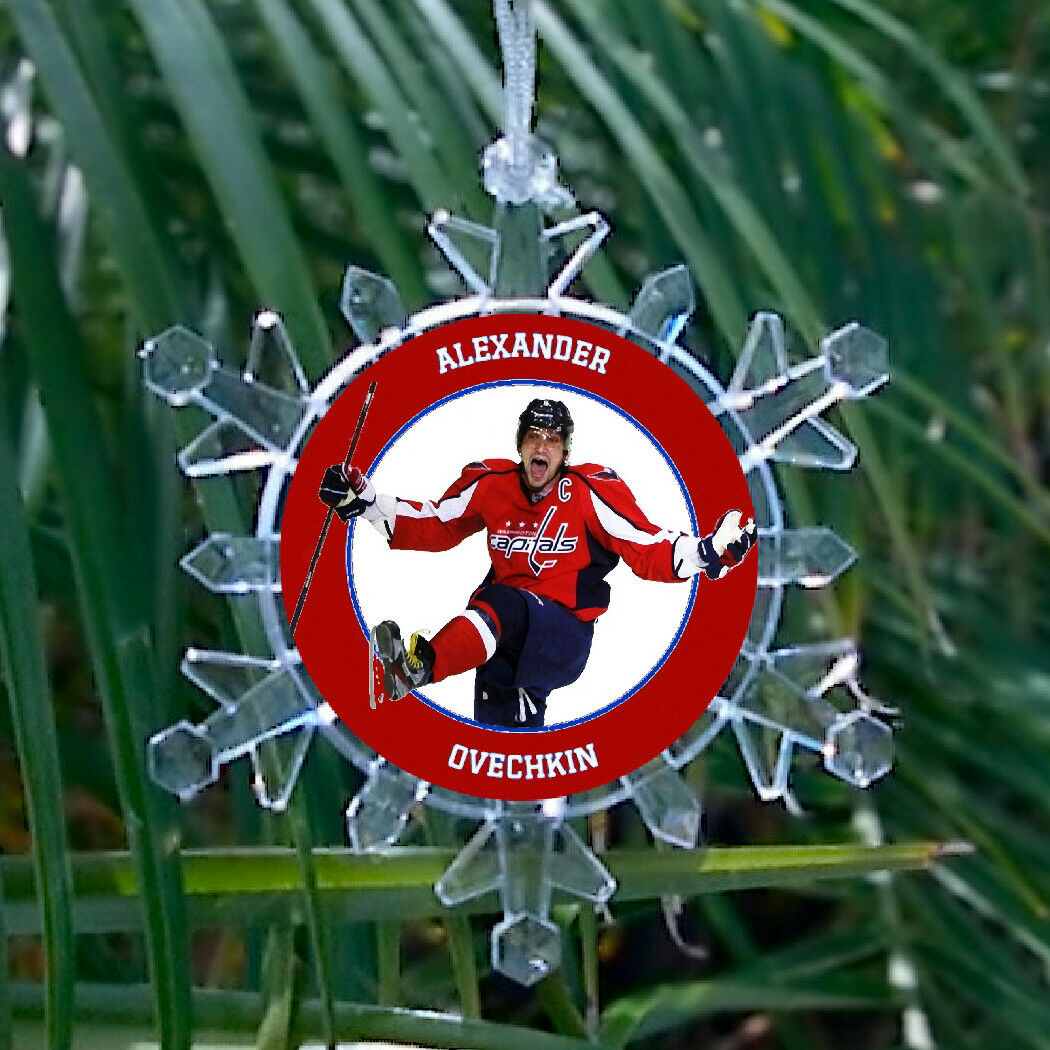 Washington Capitals Alex Ovechkin Snowflake Lit Holiday Christmas Tree Ornament